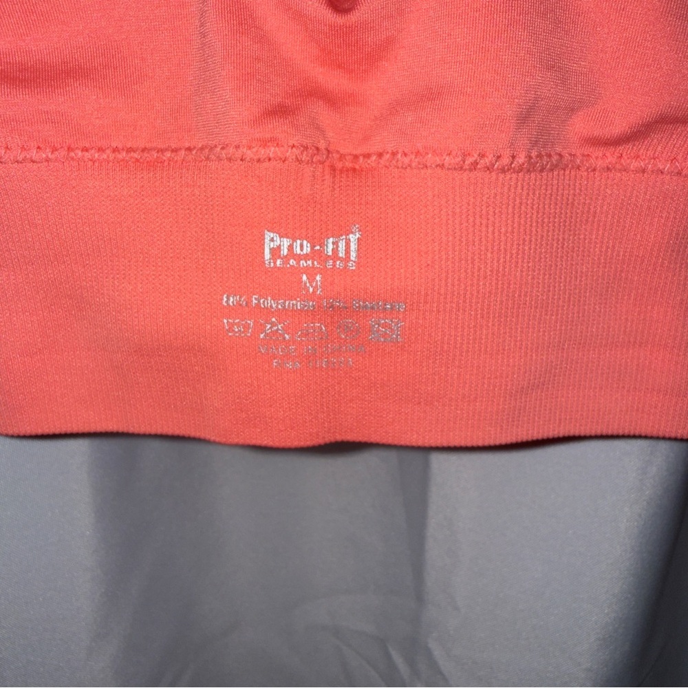 Vibrant Coral Strappy Sports Bra - Picture 3 of 4